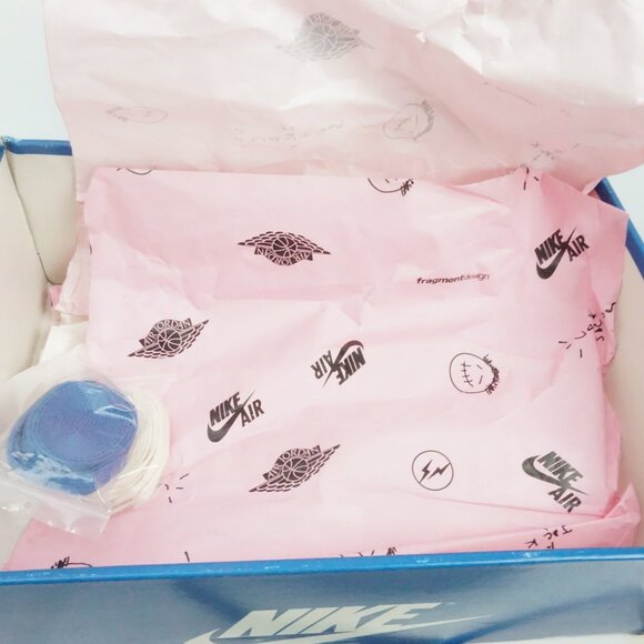 Nike Air Jordan 1 Blue White Travis Hiroshi Cactus Fragment High Shoes Sz 10.5 - Picture 9 of 13